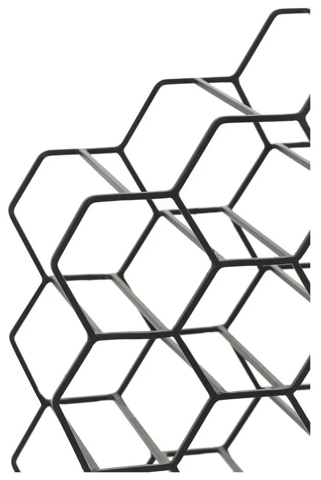 Fekete fém bortartó polcos állvány, palackok száma 12 Salbris – Light &amp; Living