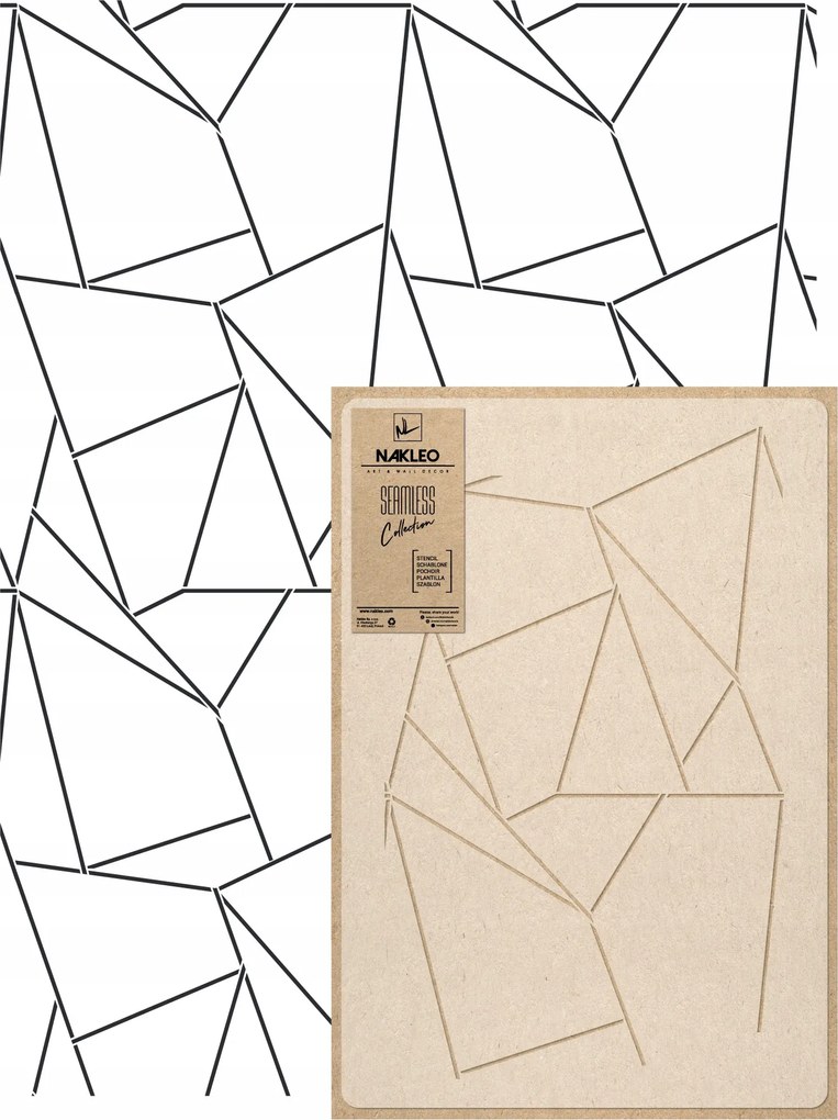 Festősablon Ismételhető Többször felhasználható 59x95cm Tapéta Art Deco Vonalak