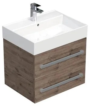 SAT Cube Way Fürdőszobaszekrény mosdóval 60x53x46 cm Wellington tölgy matt CUBE46602DWSAT