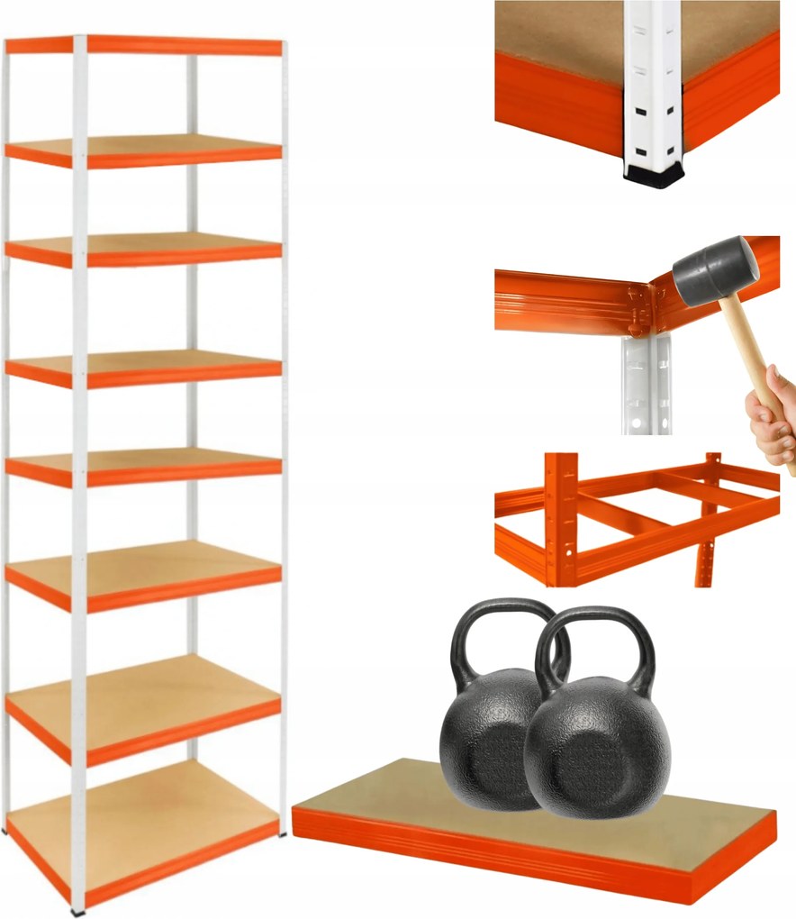 Tárolószekrény fém állvány Helios 270x120x50cm 8Px275kg Tömör Magas