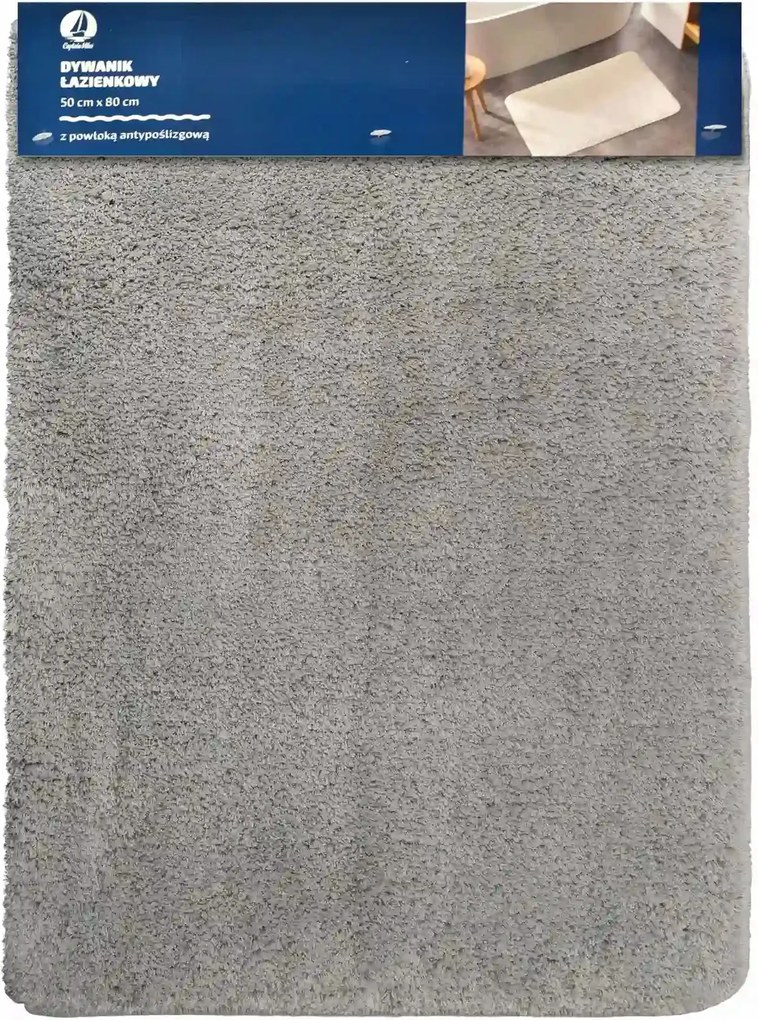 Fürdőszobaszőnyeg csúszásgátló bevonattal szürke 800 Gsm 50x80cm
