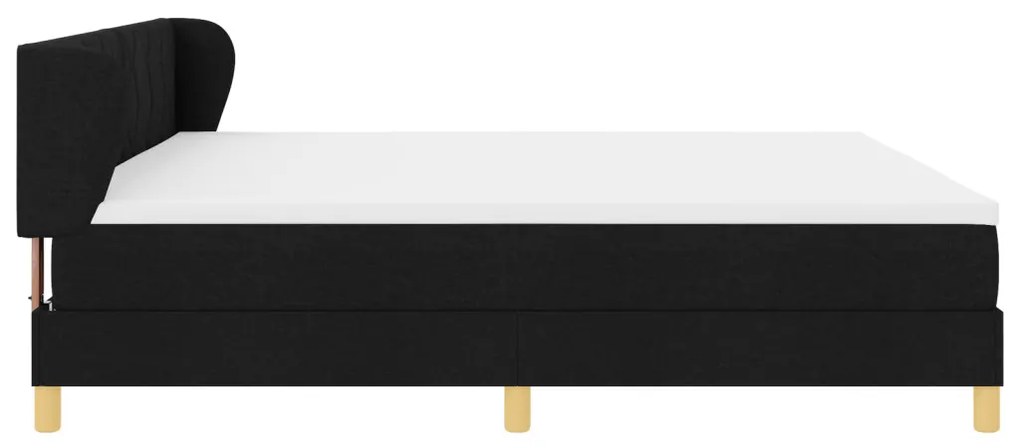 Boxspring Ágy Matracokkal - Fekete, 200x200 cm, Szövet