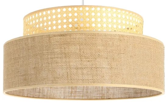 Csillár zsinóron BOHO 1xE27/60W/230V átm. 40 cm rattan