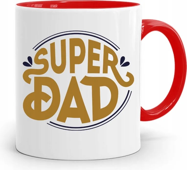 Piros Bögre Apának Szuper Dad Ajándék fényképes nyomtatással