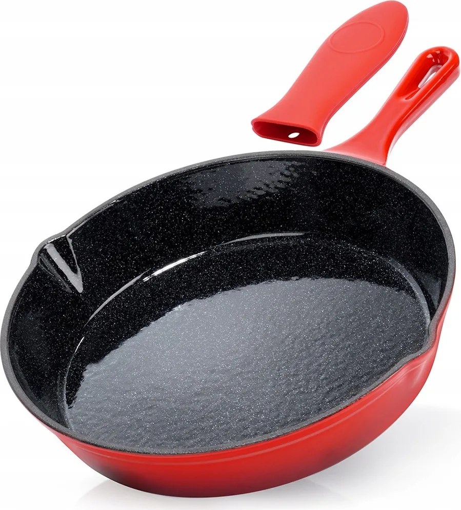 Zománcozott öntöttvas serpenyő pároláshoz grillezéshez 25 cm