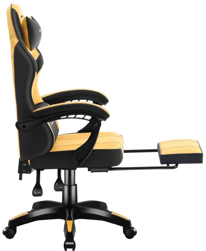 Gamer szék Space lábtartóval Yellow