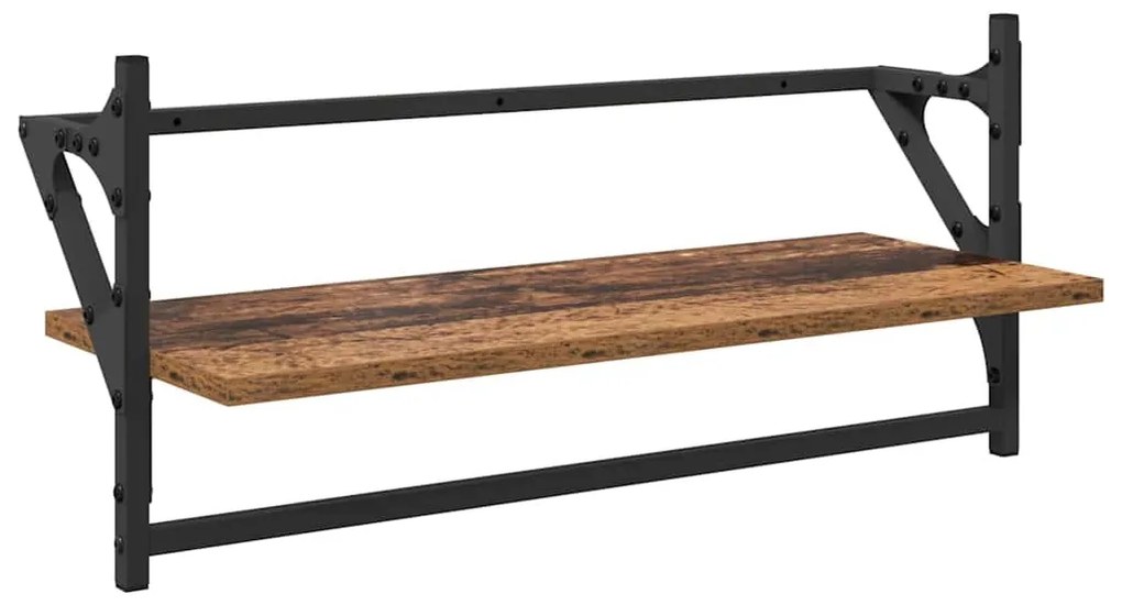 vidaXL Fali polc készlet 6 pcs Öreg fa 100 x 25 x 30 cm Faanyag