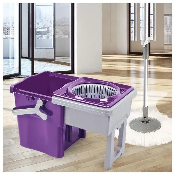 Spin Mop összecsukható forgófejes felmosó szett 9 literes (vödör nyél mop)