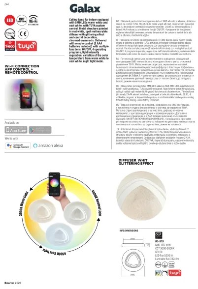 Redo 05-919 - LED dimmelhető mennyezeti lámpa GALAX LED/48W/230V fehér + távirányító