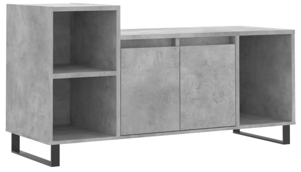 betonszürke szerelt fa TV-szekrény 100 x 35 x 55 cm