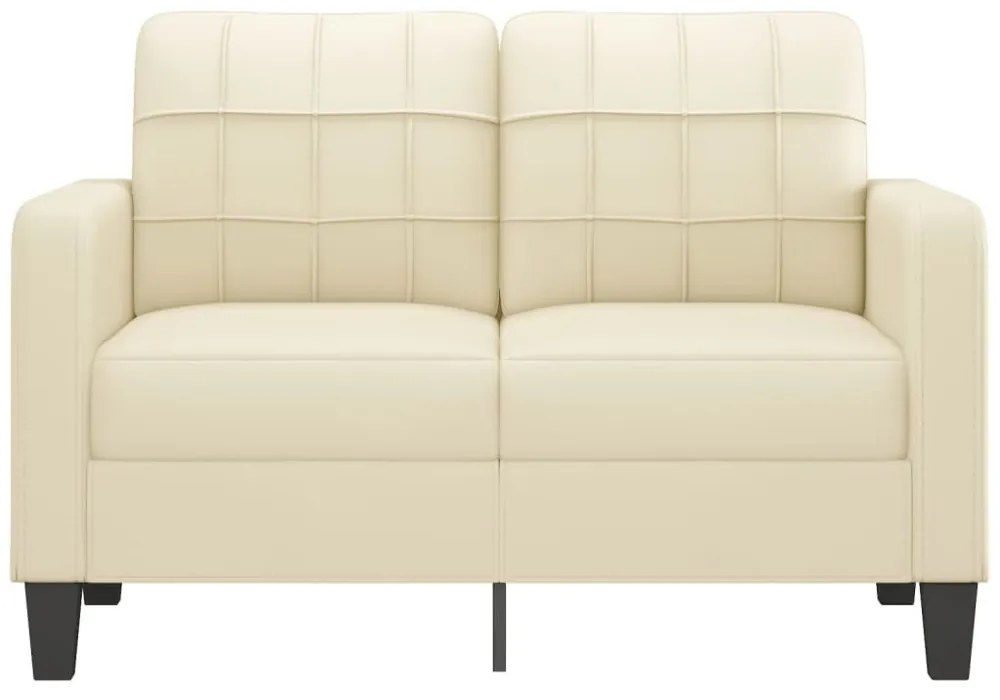 2 személyes krémszínű műbőr kanapé 120 cm