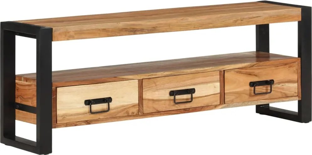 vidaXL tömör akácfa TV-szekrény 120 x 30 x 45 cm
