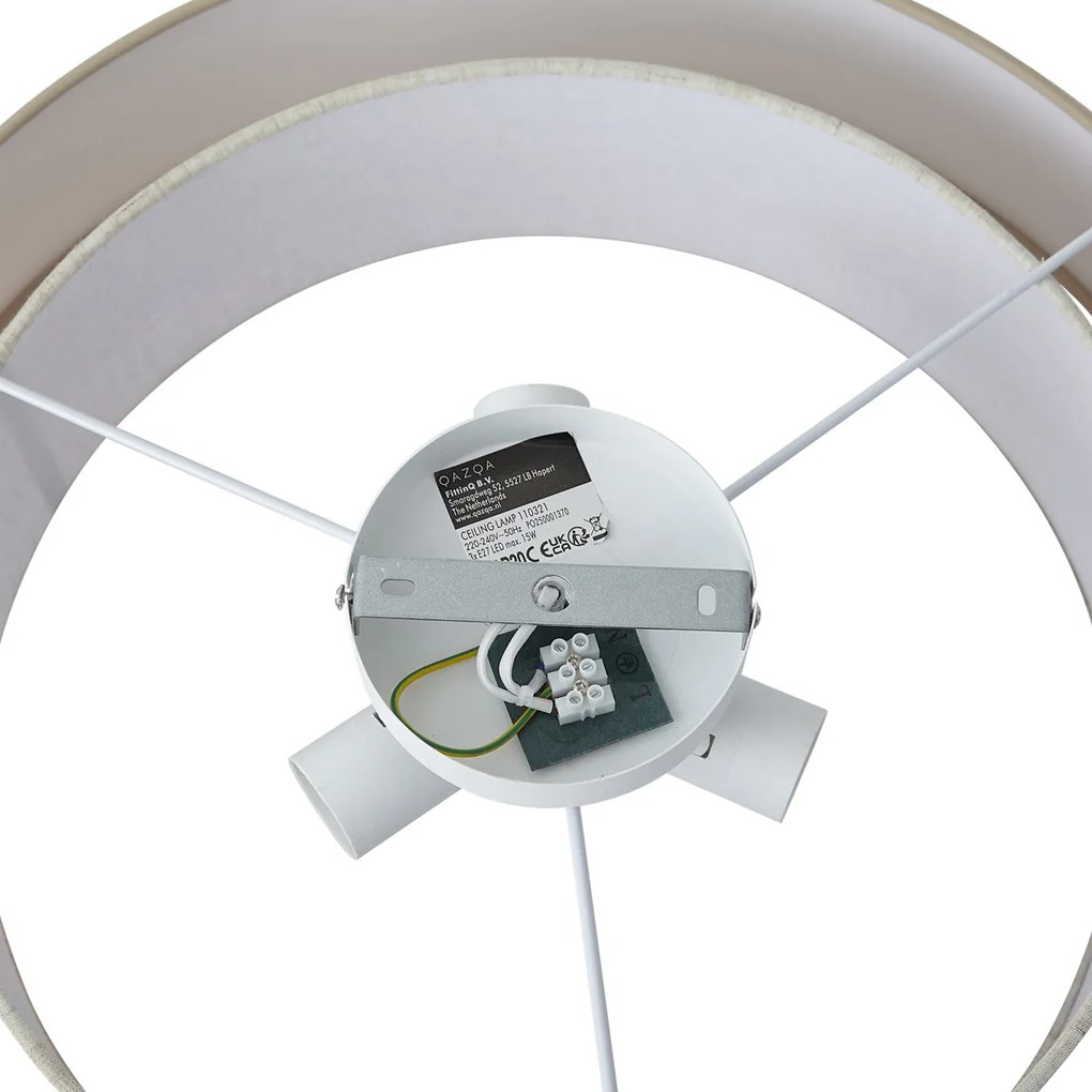 Modern mennyezeti lámpa bézs 50cm 3-lámpás - Drum Duo