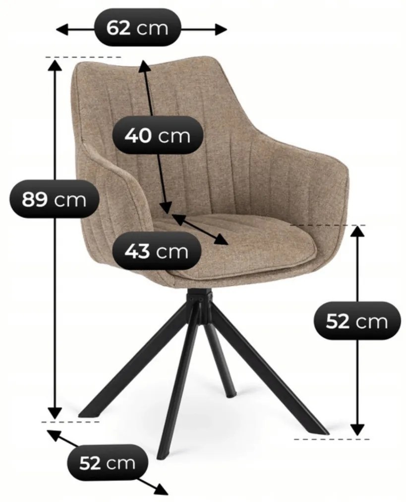 Forgó Étkezőszék Sötét Bézs Színben. MUMBAI