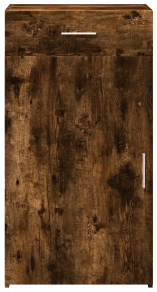 füstös tölgy színű szerelt fa tálalószekrény 50 x 42,5 x 93 cm