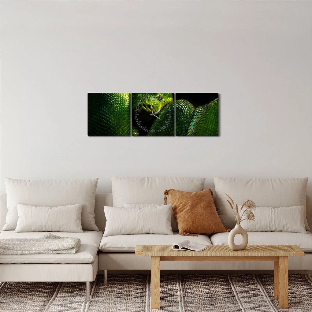 Kép - Zöld kígyó (órával) (90x30 cm)