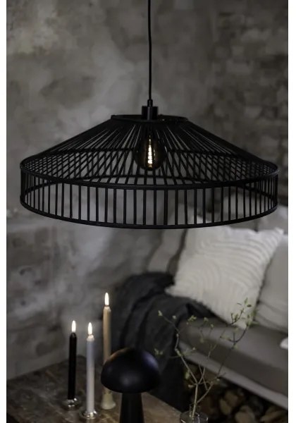 Markslöjd 108782 - Csillár zsinóron TAPA 1xE27/40W/230V fekete/bambusz