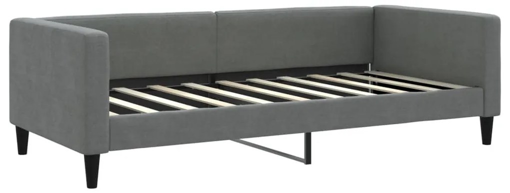 sötétszürke kihúzható szövet heverő fiókkal 90 x 190 cm