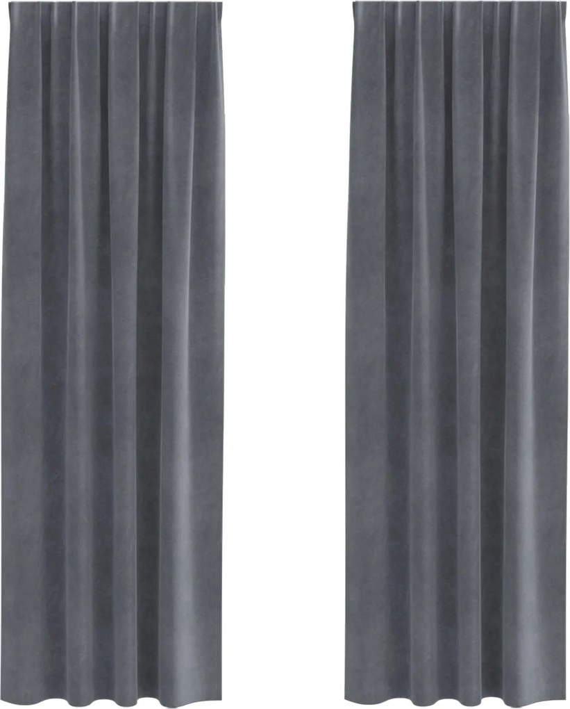 vidaXL Sötétítő függönyök 2 pcs Világosszürke 140 x 245 cm Bársony