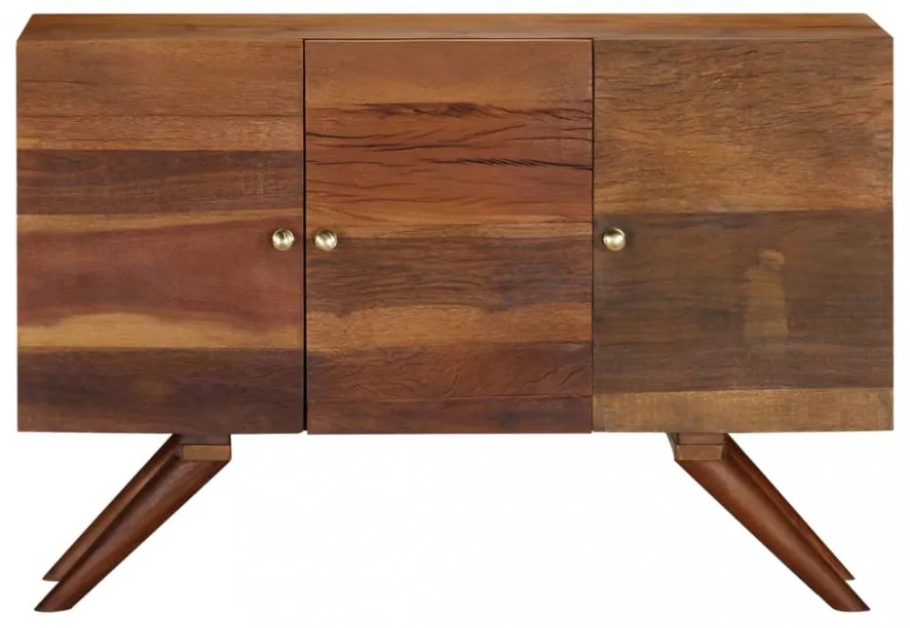 barna tömör újrahasznosított fa tálalószekrény 110 x 30 x 75 cm
