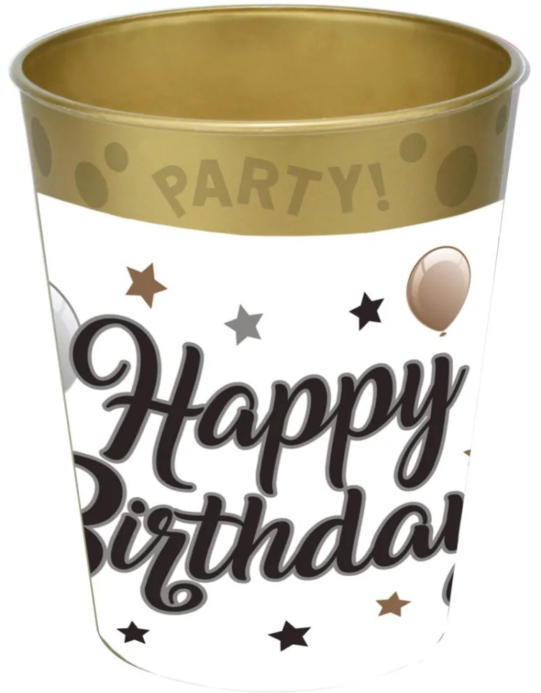 Happy Birthday Milestone micro prémium műanyag pohár 250 ml