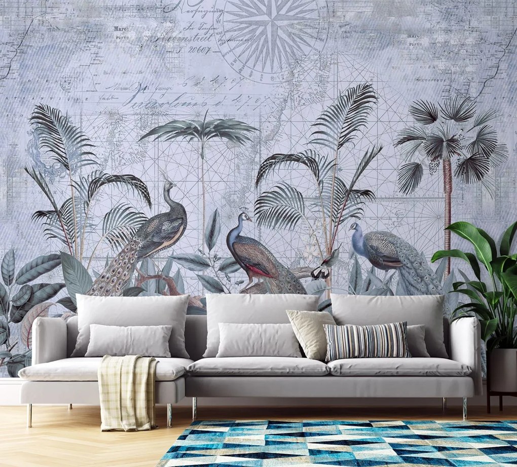 Gario Fotótapéta Pávak a trópusokon - Andrea Haase Anyag: Vlies, Méret: 450 x 315 cm