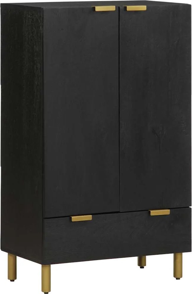 vidaXL fekete szerelt fa magasszekrény 60 x 33 x 100 cm