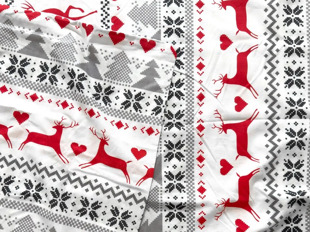 Flanel ágynemű DEER DREAMS fehér Ágyneműhuzat mérete: 70 x 90 cm | 140 x 220 cm