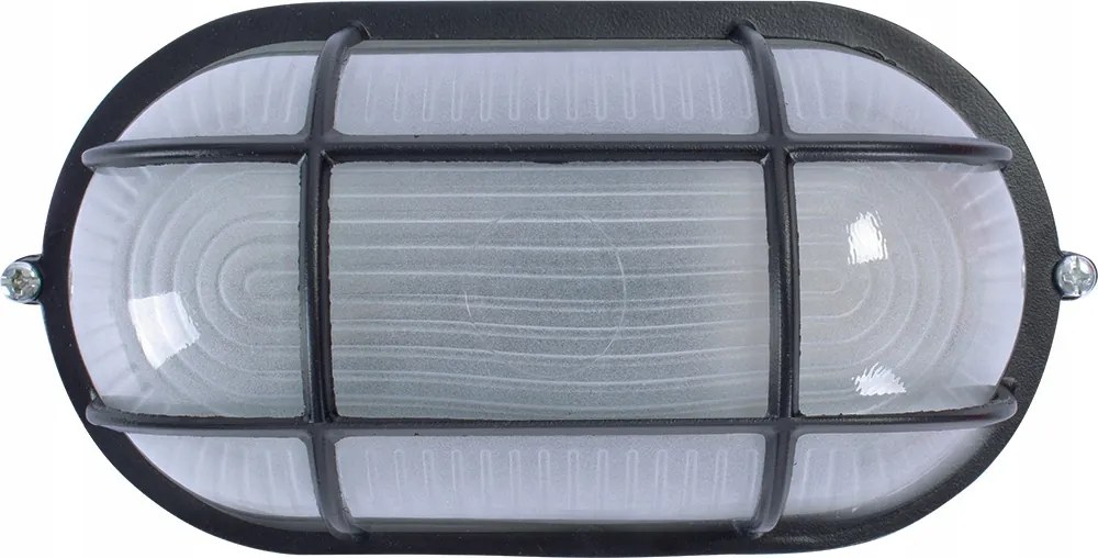 Fali-mennyezeti lámpa ovális E27 foglalattal fekete 60W