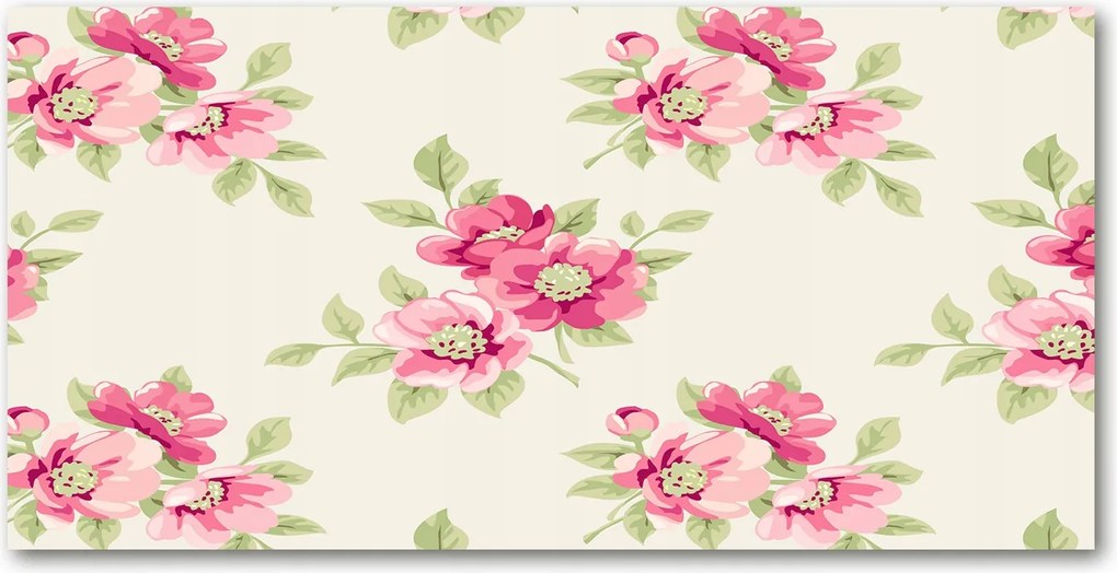 Konyhai panel Virágos mintás 140x70 cm Ragasztó