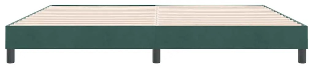 vidaXL sötétzöld bársony rugós ágy matrac nélkül 180x220 cm