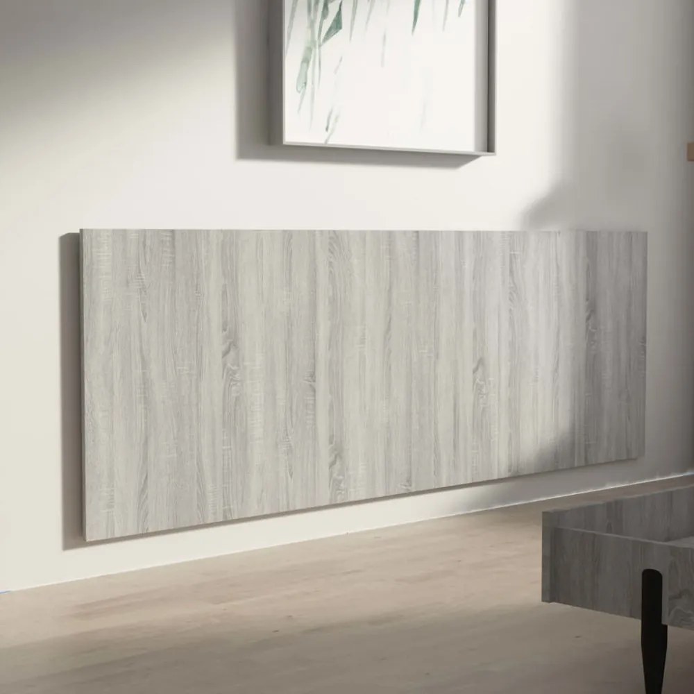 szürke sonoma színű szerelt fali fejtámla 240 x 1,5 x 80 cm