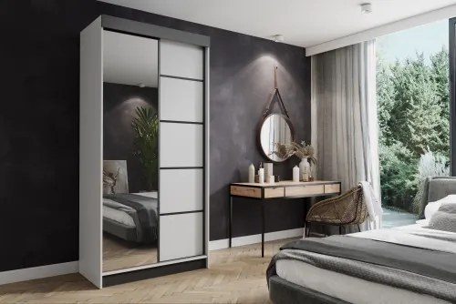 Amo 100 Tolóajtós Szekrény 100cm, Fehér