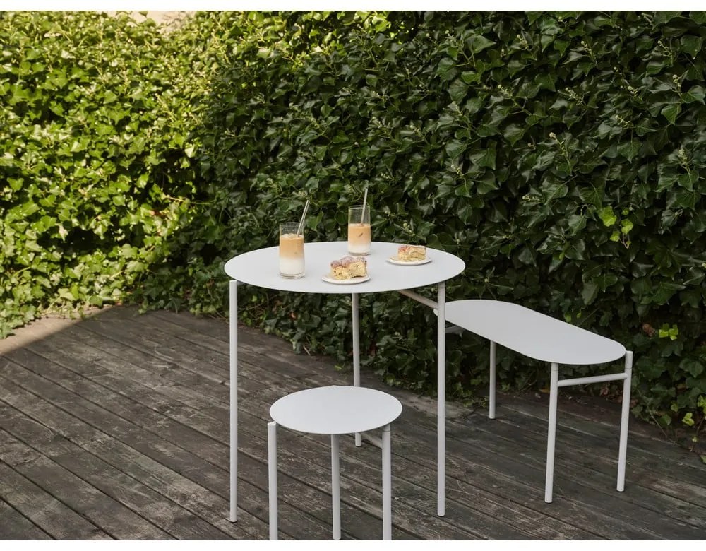 Fehér fém kerek étkezőasztal ø 70 cm Disc – Zone