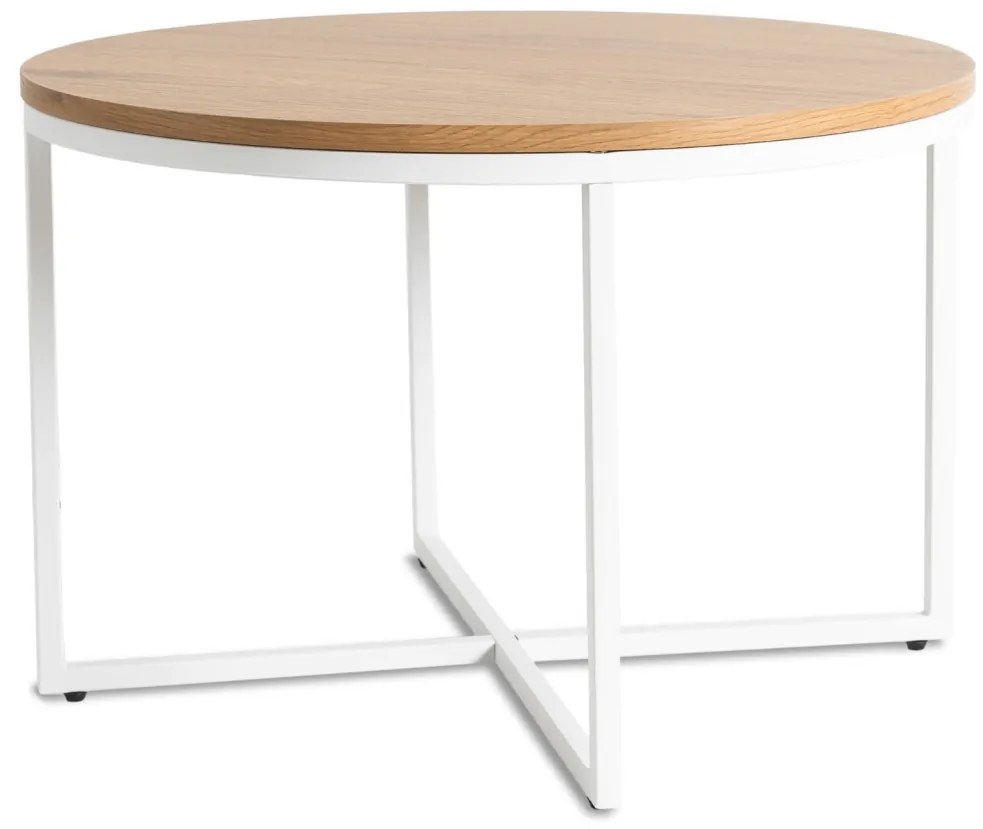 Stolik HANTEL Dąb Złoty/Biały