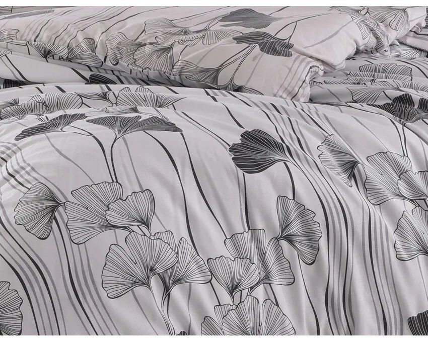 BedTex Pamut ágynemő Ginko fehér, 140 x 200 cm, 70 x 90 cm