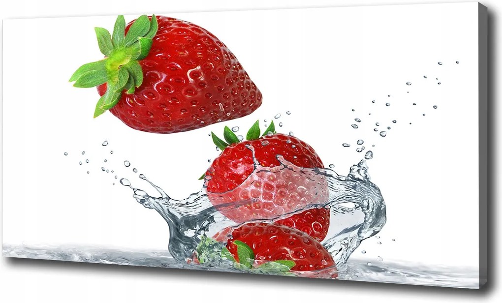 Vászonkép Eper és víz 100x70 cm