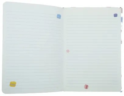 Macaronos tervező notesz A5, 19 cm X 13 cm X 1,5 cm