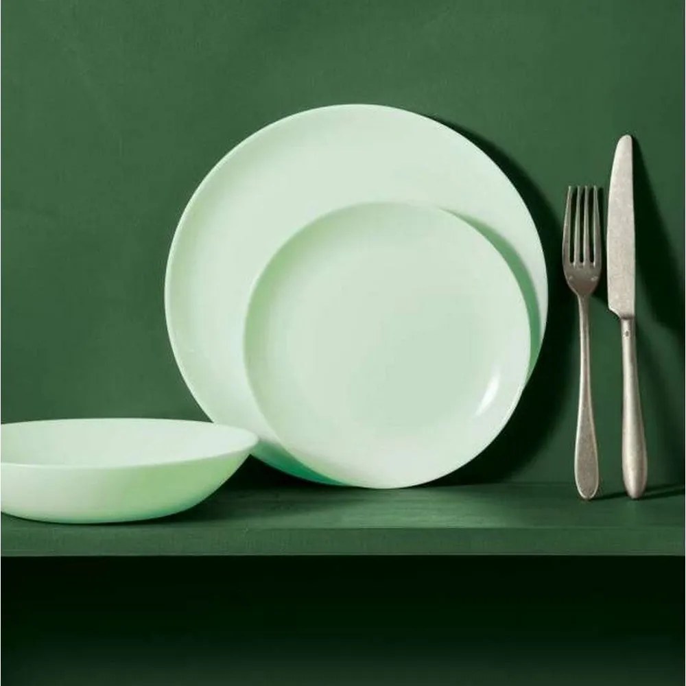 Luminarc PLUMI üveg étkészlet 18 részes 6 személyes zöld