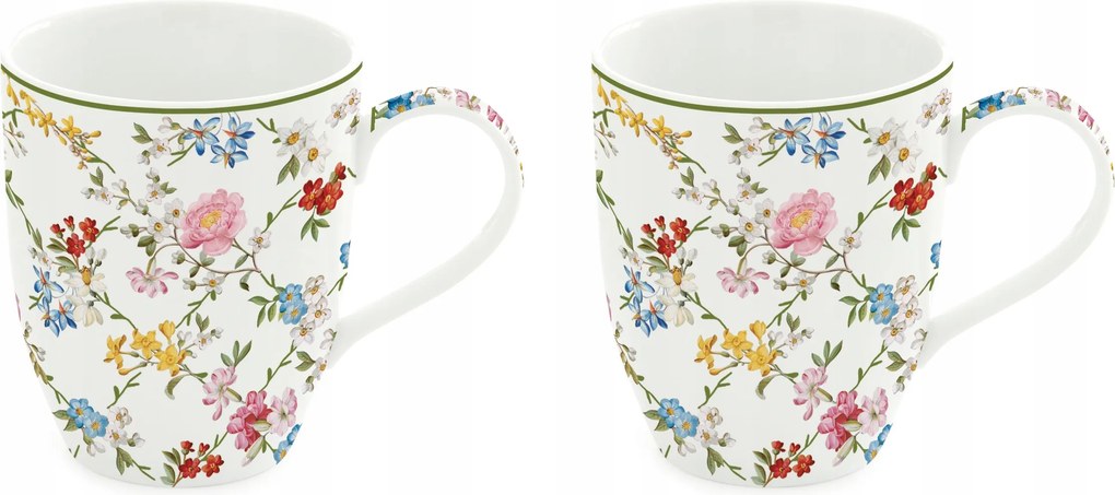 Bögrék 350 ml virág motívum színes ajándék egyedi szett 2 db