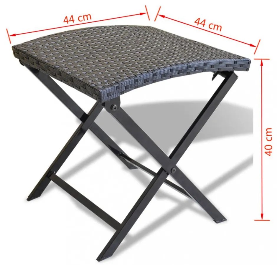 fekete összecsukható polyrattan ülőke