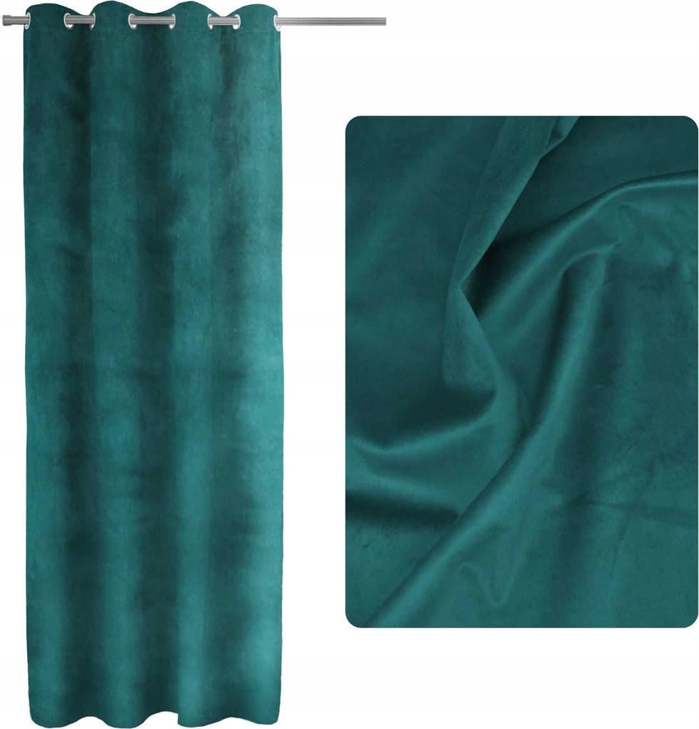 Sötétítő függöny velúr 140x250 Sötét Türkiz Pacific