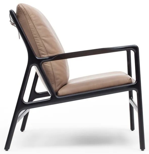 Fekete-bézs bőr fotel Dedo – Gazzda