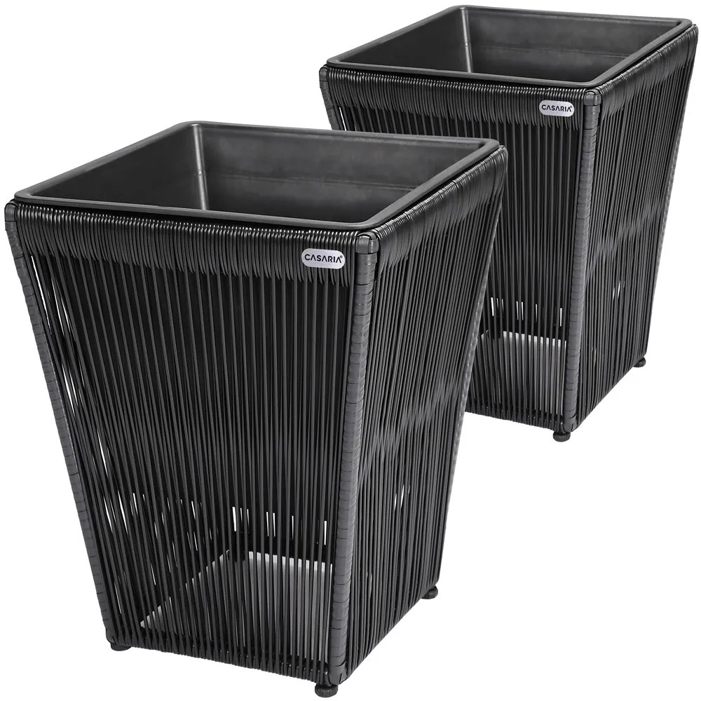 Casaria® Acapulco virágtartó szett 2 darabos - fekete