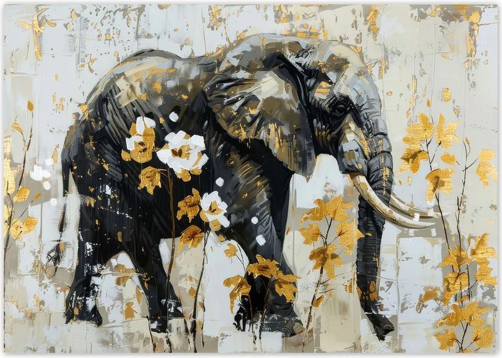 Poszterek A0 Szint Elefánt Absztrakt Arany ékezetek