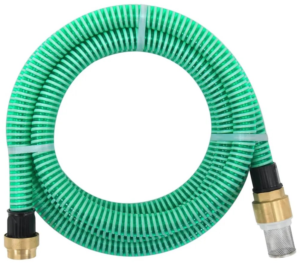zöld PVC szívótömlő sárgaréz csatlakozókkal 1,1 7 m&quot;