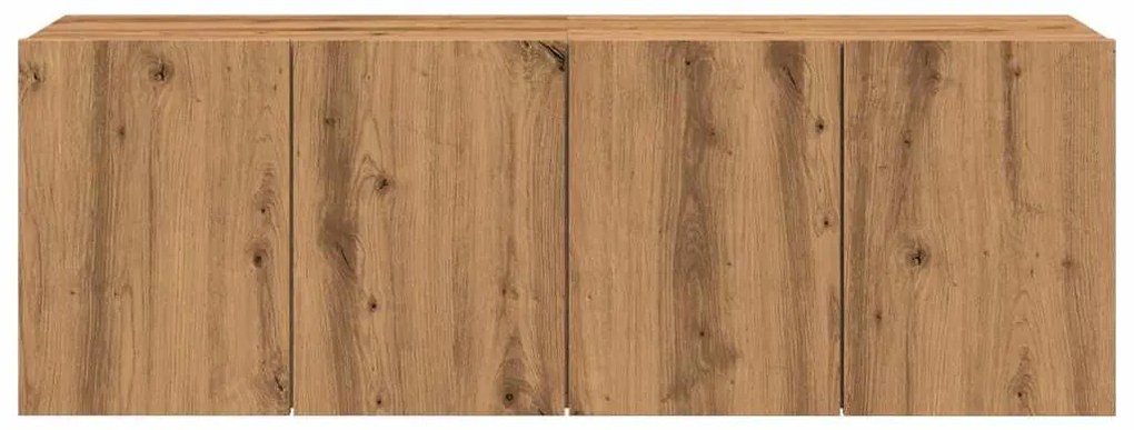 2 db kézműves tölgy falra szerelhető TV-szekrény 60x30x41 cm