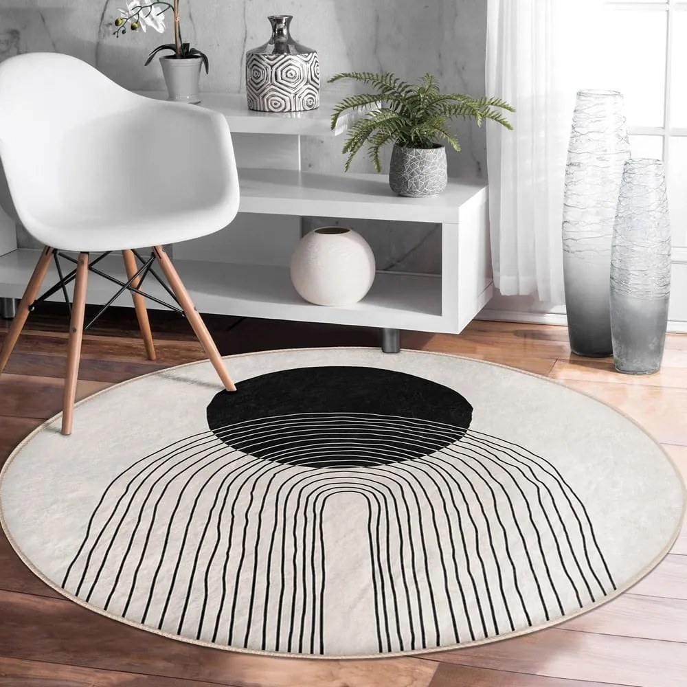 Krémszínű mosható kerek szőnyeg ø 100 cm Comfort – Mila Home