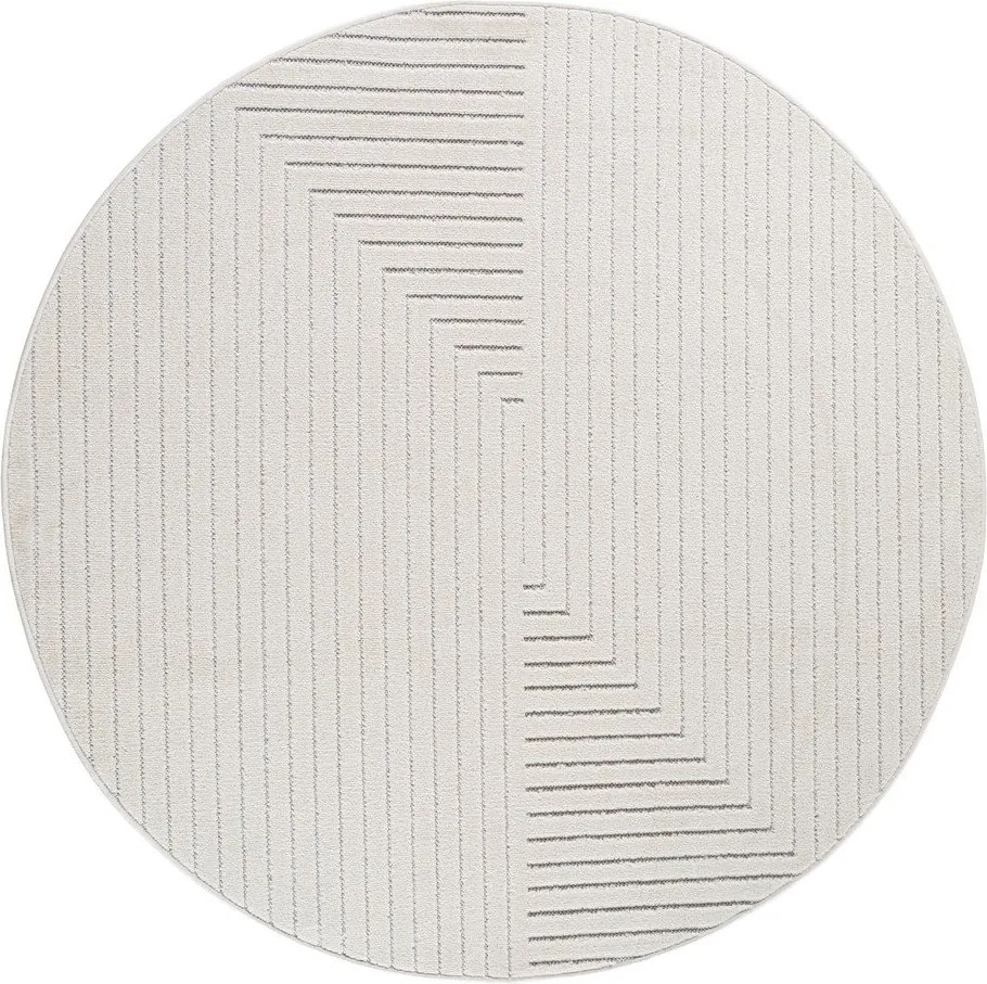 Krémszínű kerek kültéri-beltéri szőnyeg ø 160 cm Nova 1202 – Ayyildiz Carpets