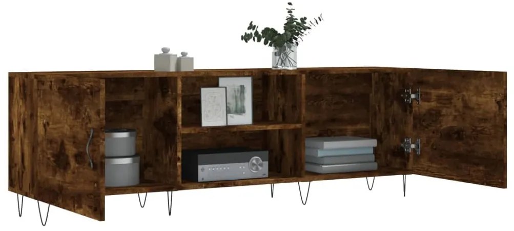 füstös tölgy színű szerelt fa TV-szekrény 150 x 30 x 44,5 cm